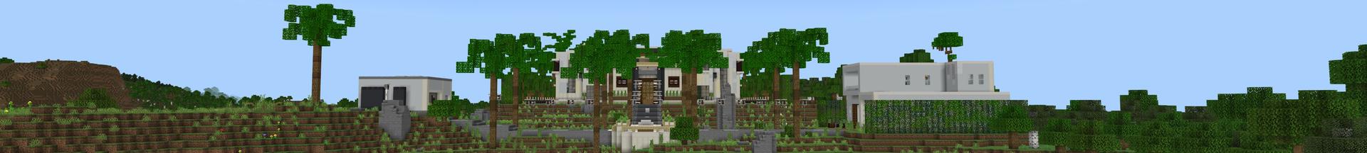 Panorama of the Minecraft Bedrock Marketplace product Noob vs Pro vs Hacker Mansion created by Pixell Studio.