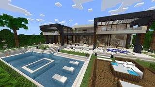 Screenshot of the Minecraft Bedrock Marketplace product Noob vs Pro vs Hacker Mansion created by Pixell Studio.