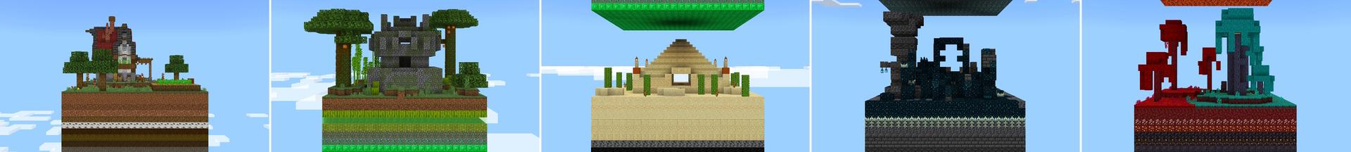 Panorama of the Minecraft Bedrock Marketplace product OP Layers Survival created by Pixell Studio.