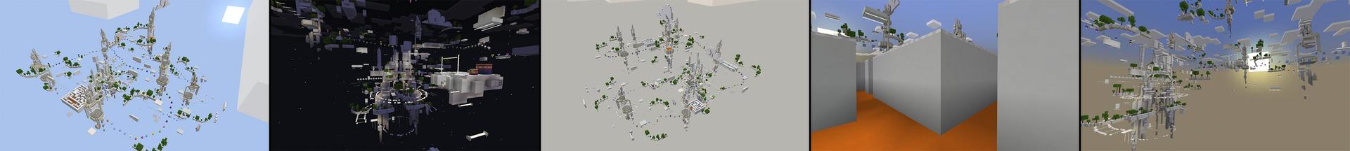 Panorama of the Minecraft Bedrock Marketplace product Parkour Origins created by Pixell Studio.