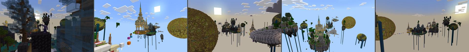 Panorama of the Minecraft Bedrock Marketplace product Parkour Utopia created by Pixell Studio.