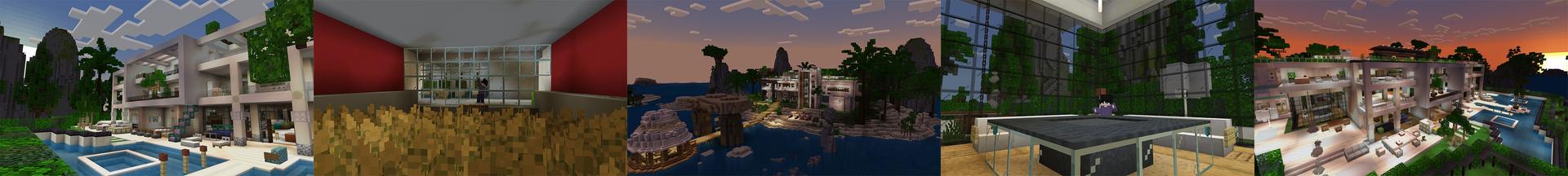 Panorama of the Minecraft Bedrock Marketplace product Redstone Mansion created by Pixell Studio.