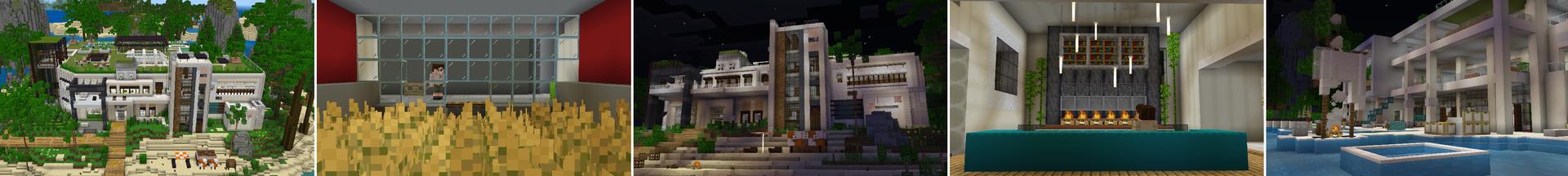 Panorama of the Minecraft Bedrock Marketplace product Redstone Mansion created by Pixell Studio.