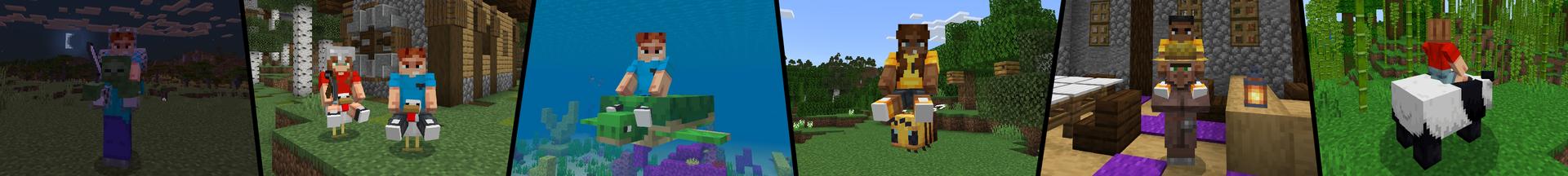 Panorama of the Minecraft Bedrock Marketplace product Ride Any Mob created by Pixell Studio.