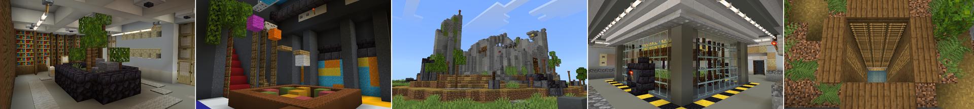 Panorama of the Minecraft Bedrock Marketplace product Secret Bunker created by Pixell Studio.