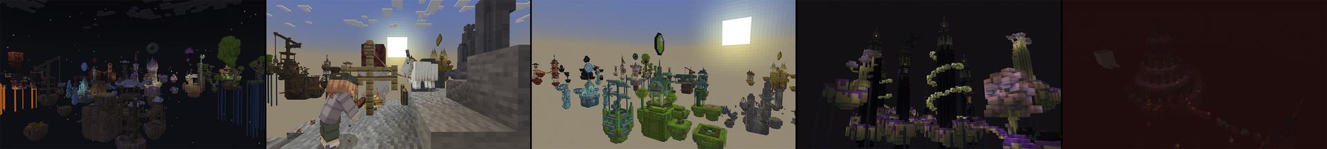 Panorama of the Minecraft Bedrock Marketplace product Skyblock Ores created by Pixell Studio.