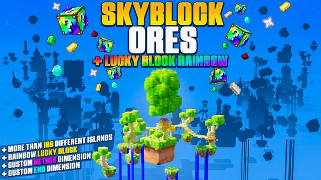 Thumbnail of the Minecraft Bedrock Marketplace product Skyblock Ores created by Pixell Studio.