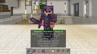 Screenshot of the Minecraft Bedrock Marketplace product Super Hacker Weapons created by Pixell Studio.