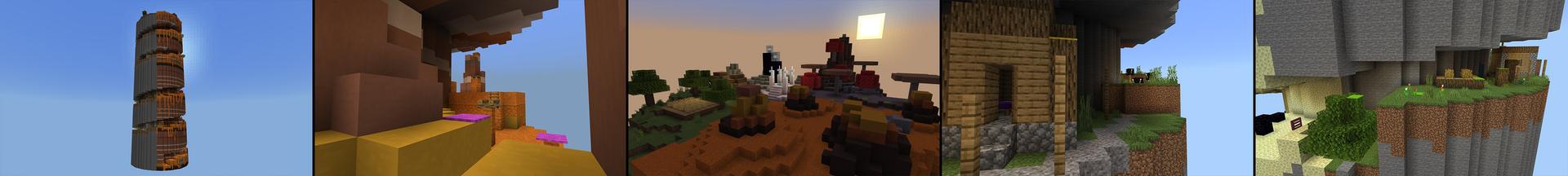 Panorama of the Minecraft Bedrock Marketplace product Super Spiral Parkour 2 created by Pixell Studio.