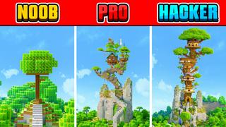 Thumbnail of the Minecraft Bedrock Marketplace product Treehouse Noob Pro Hacker created by Pixell Studio.