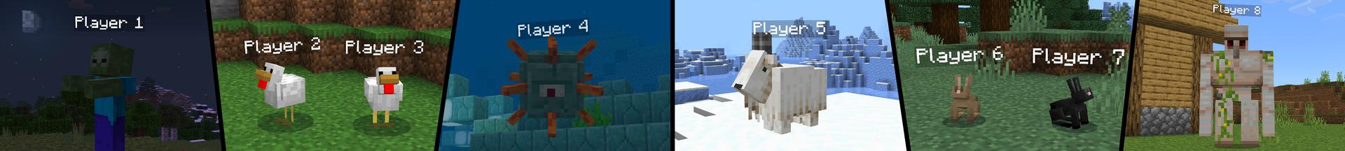 Panorama of the Minecraft Bedrock Marketplace product Turn Into Mobs created by Pixell Studio.