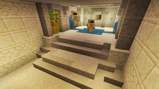 Screenshot of the Minecraft Bedrock Marketplace product Escape The Desert Temple created by PixelOneUp.