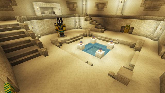 Screenshot of the Minecraft Bedrock Marketplace product Escape The Desert Temple created by PixelOneUp.