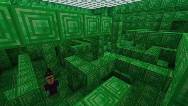 Screenshot of the Minecraft Bedrock Marketplace product Escape the Emerald Empire created by PixelOneUp.