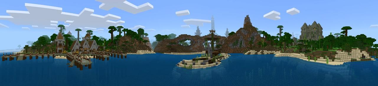 Panorama of the Minecraft Bedrock Marketplace product Jungle Adventure created by PixelOneUp.