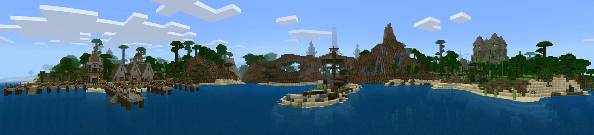 Panorama of the Minecraft Bedrock Marketplace product Jungle Adventure created by PixelOneUp.