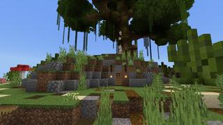 Screenshot of the Minecraft Bedrock Marketplace product Mushroom Island created by PixelOneUp.