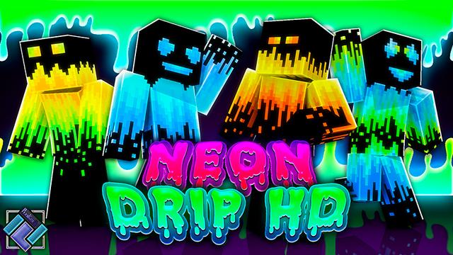 Thumbnail of the Minecraft Bedrock Marketplace product Neon Drip HD created by PixelOneUp.