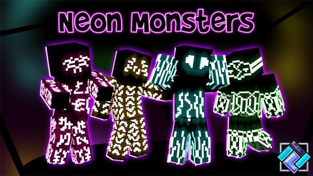 Thumbnail of the Minecraft Bedrock Marketplace product Neon Monsters created by PixelOneUp.
