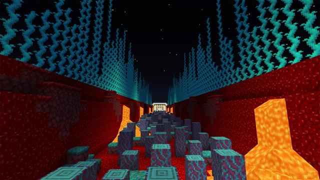 Screenshot of the Minecraft Bedrock Marketplace product Parkour Space Games created by PixelOneUp.