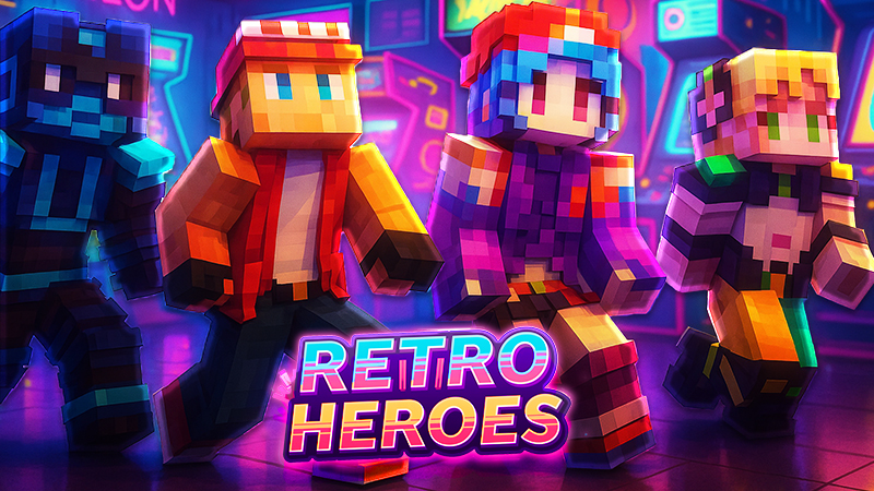 Thumbnail of the Minecraft Bedrock Marketplace product Retro Heroes created by PixelOneUp.