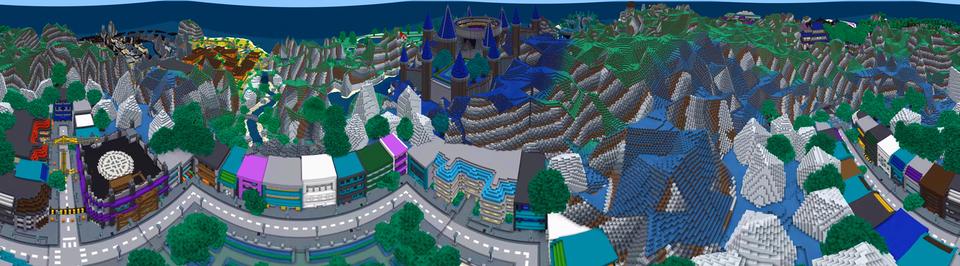 Panorama of the Minecraft Bedrock Marketplace product Pixelmobs Mash-up created by Pixels & Blocks.