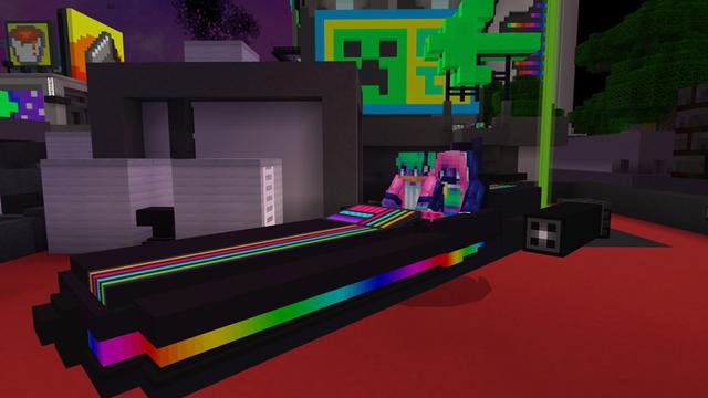 Screenshot of the Minecraft Bedrock Marketplace product Skyline - Parkour & Roleplay created by Pixels & Blocks.