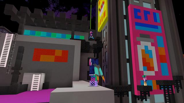 Screenshot of the Minecraft Bedrock Marketplace product Skyline - Parkour & Roleplay created by Pixels & Blocks.