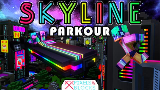 Thumbnail of the Minecraft Bedrock Marketplace product Skyline - Parkour & Roleplay created by Pixels & Blocks.