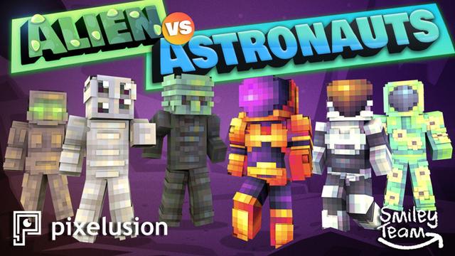 Thumbnail of the Minecraft Bedrock Marketplace product Alien vs Astronauts created by Pixelusion.
