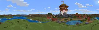 Panorama of the Minecraft Bedrock Marketplace product Asian Fortress created by Pixelusion.