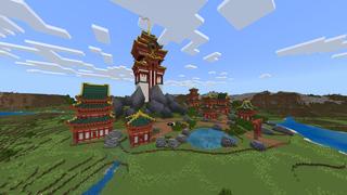Screenshot of the Minecraft Bedrock Marketplace product Asian Fortress created by Pixelusion.