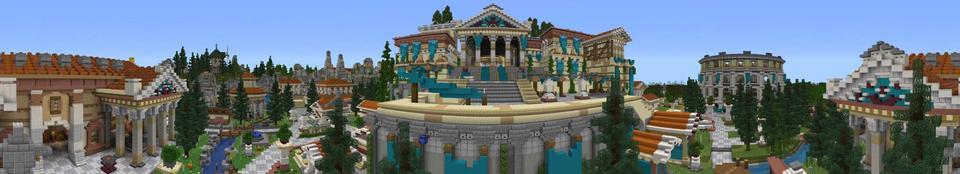 Panorama of the Minecraft Bedrock Marketplace product Athem City created by Pixelusion.