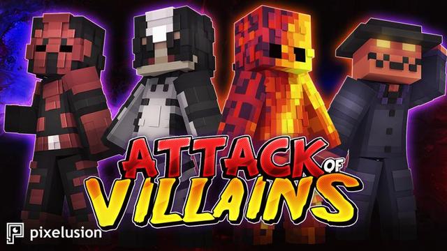 Thumbnail of the Minecraft Bedrock Marketplace product Attack Of Villains created by Pixelusion.