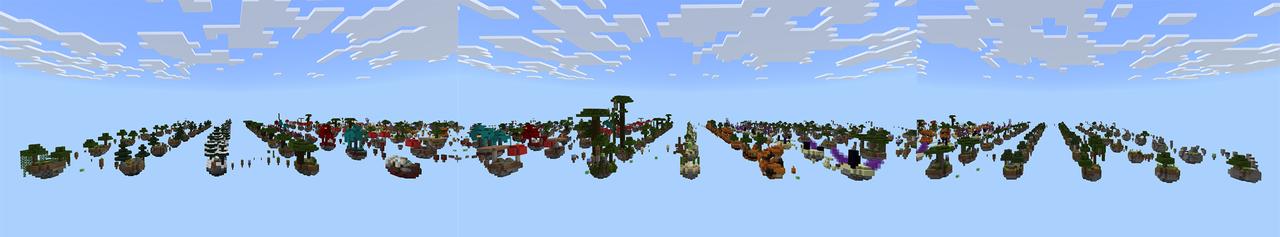 Panorama of the Minecraft Bedrock Marketplace product Biomes Parkour created by Pixelusion.