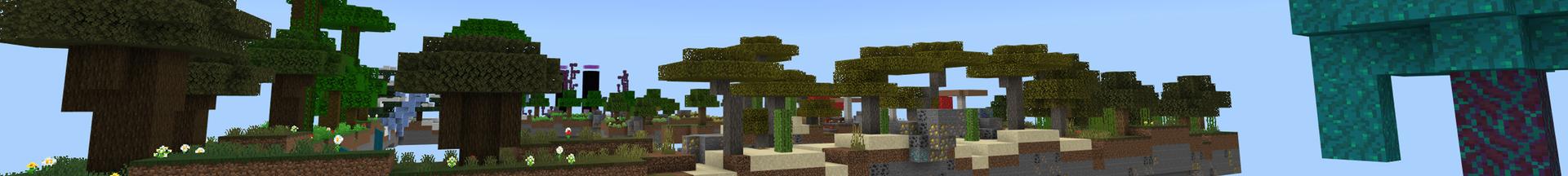 Panorama of the Minecraft Bedrock Marketplace product Biomes Skyblock created by Pixelusion.
