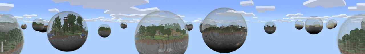 Panorama of the Minecraft Bedrock Marketplace product Biospheres created by Pixelusion.