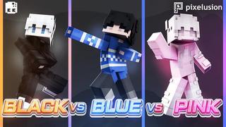 Thumbnail of the Minecraft Bedrock Marketplace product Black vs Blue vs Pink created by Pixelusion.