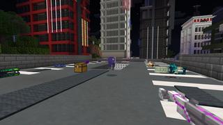 Screenshot of the Minecraft Bedrock Marketplace product Blasters created by Pixelusion.