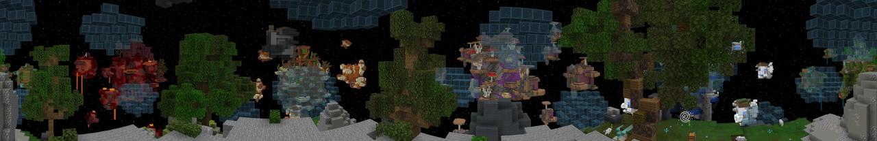 Panorama of the Minecraft Bedrock Marketplace product Blocky Planets created by Pixelusion.
