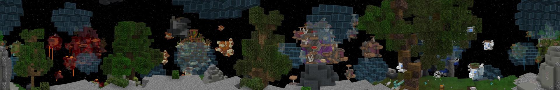 Panorama of the Minecraft Bedrock Marketplace product Blocky Planets created by Pixelusion.