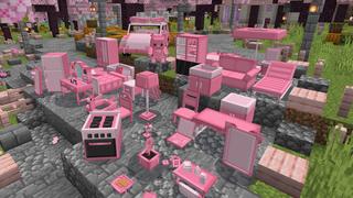 Screenshot of the Minecraft Bedrock Marketplace product Kirsche Möbel created by Pixelusion.