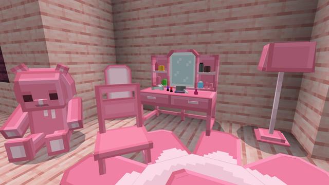 Screenshot of the Minecraft Bedrock Marketplace product Cherry Furniture created by Pixelusion.