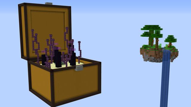 Screenshot of the Minecraft Bedrock Marketplace product Chest Skyblock created by Pixelusion.
