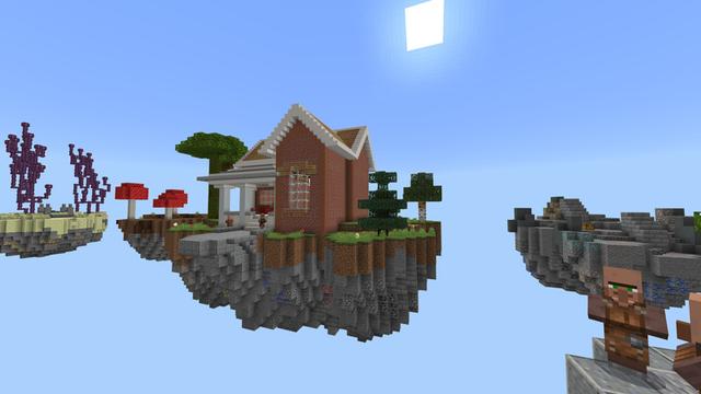 Screenshot of the Minecraft Bedrock Marketplace product City Skyblock created by Pixelusion.