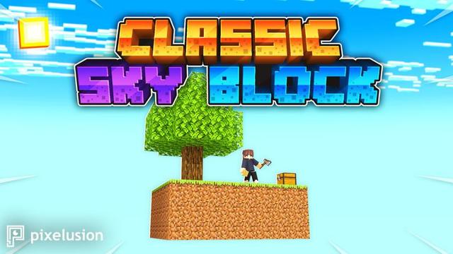 Thumbnail of the Minecraft Bedrock Marketplace product Classic Sky Block created by Pixelusion.