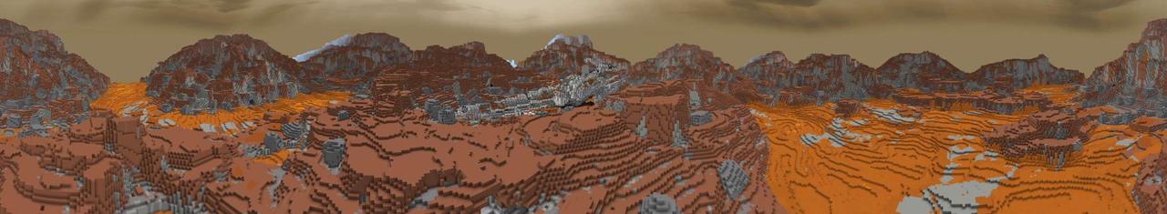 Panorama of the Minecraft Bedrock Marketplace product Crashed: Mars created by Pixelusion.