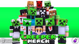 Thumbnail of the Minecraft Bedrock Marketplace product Creeper Merch created by Pixelusion.