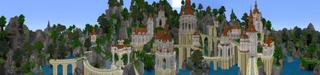 Panorama of the Minecraft Bedrock Marketplace product Crystal Falls created by Pixelusion.