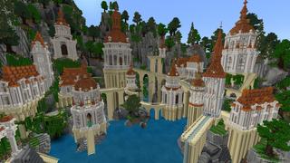 Screenshot of the Minecraft Bedrock Marketplace product Crystal Falls created by Pixelusion.